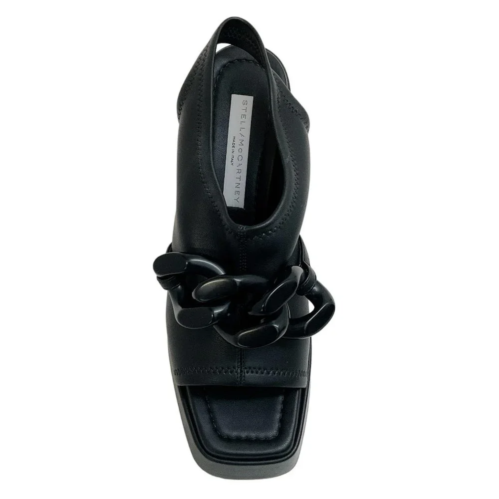 Stella McCartney Black Skyla Stretch Platform Sandals - Picture 4 of 7